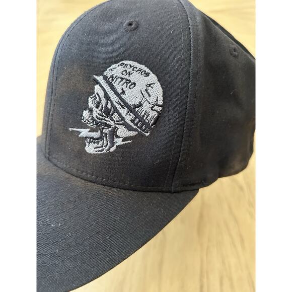 Metal Mulisha Nitro Hat Skull smoking flexfit Cap Distressed THRASHED Faded S/M - Picture 10 of 12